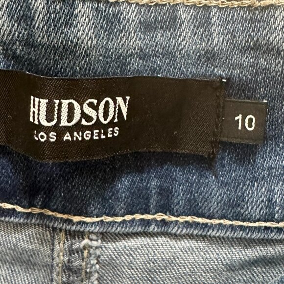 Hudson Women’s Belted Jeans Size 10 Blue Wide Leg Stretch Denim Relax Fit (NEW) - Picture 4 of 15